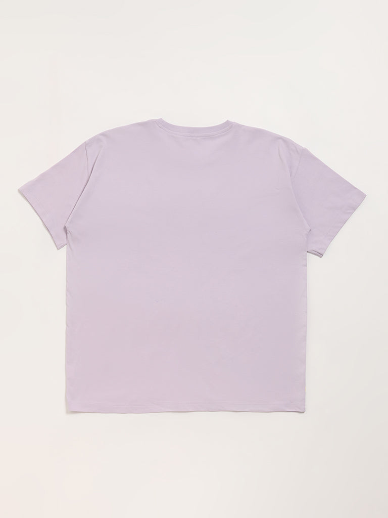 Y&F Kids Lavender Printed T-Shirt