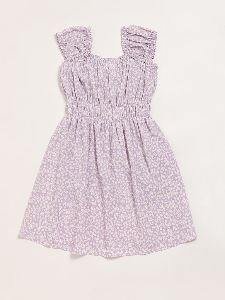 Y&F Kids Lilac Smocked Waist Dress