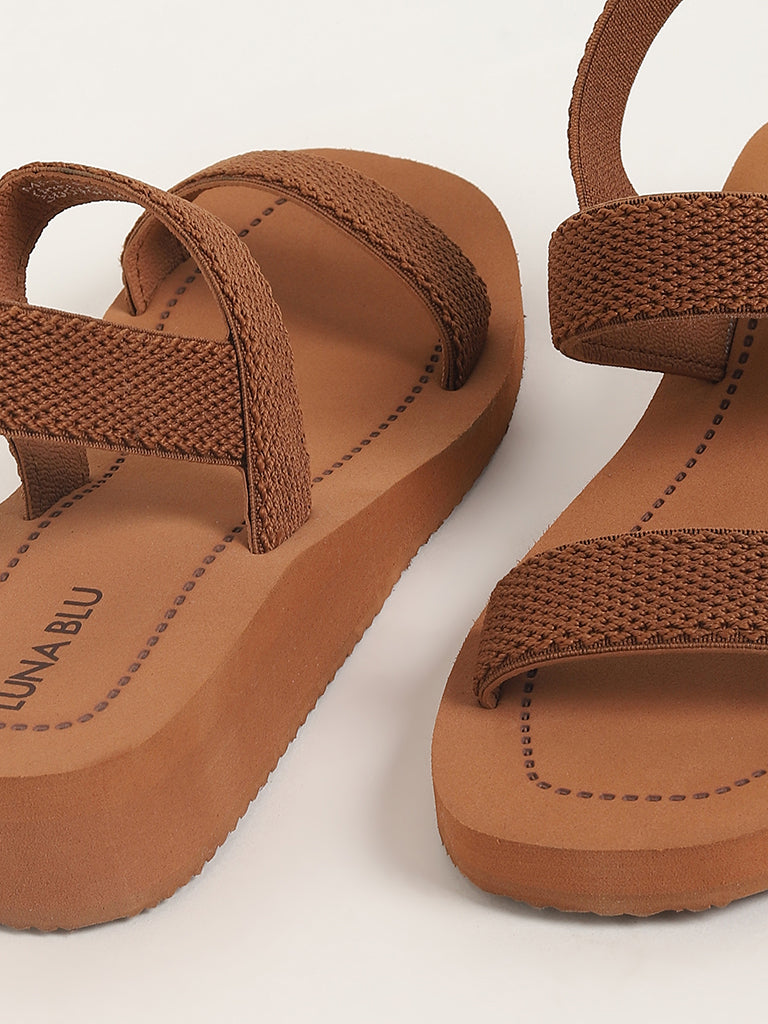 LUNA BLU Brown Strappy Flip Flop