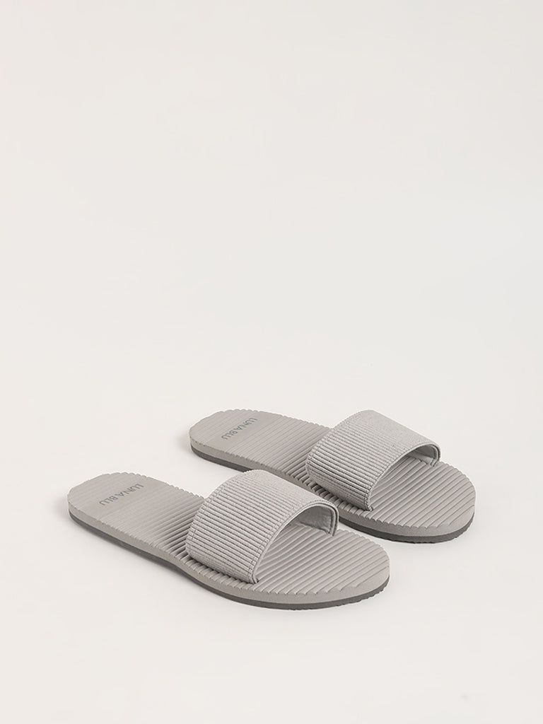 LUNA BLU Grey Textured Flip-Flop