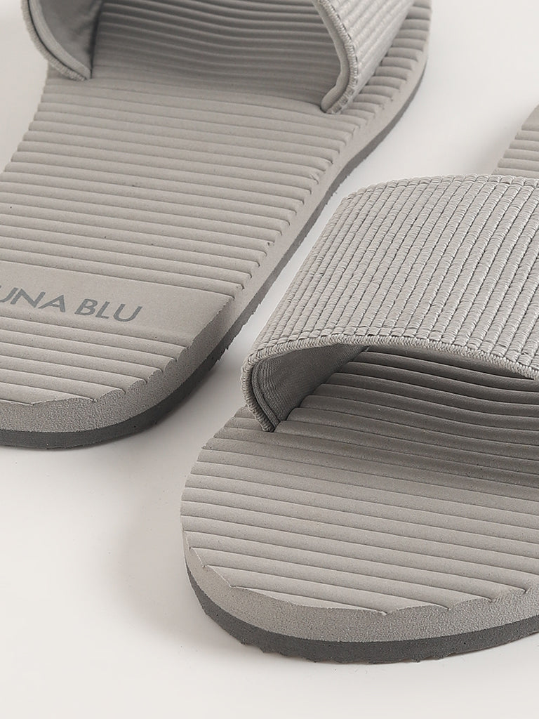 LUNA BLU Grey Textured Flip-Flop