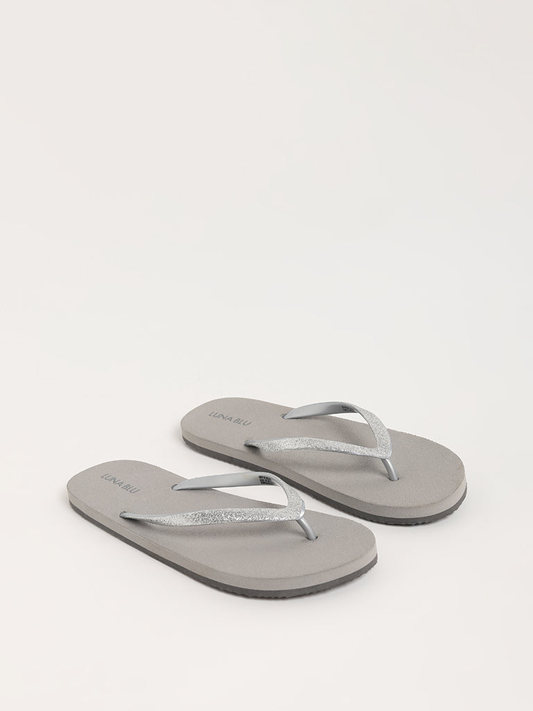 LUNA BLU Grey Glitter Flip-Flop