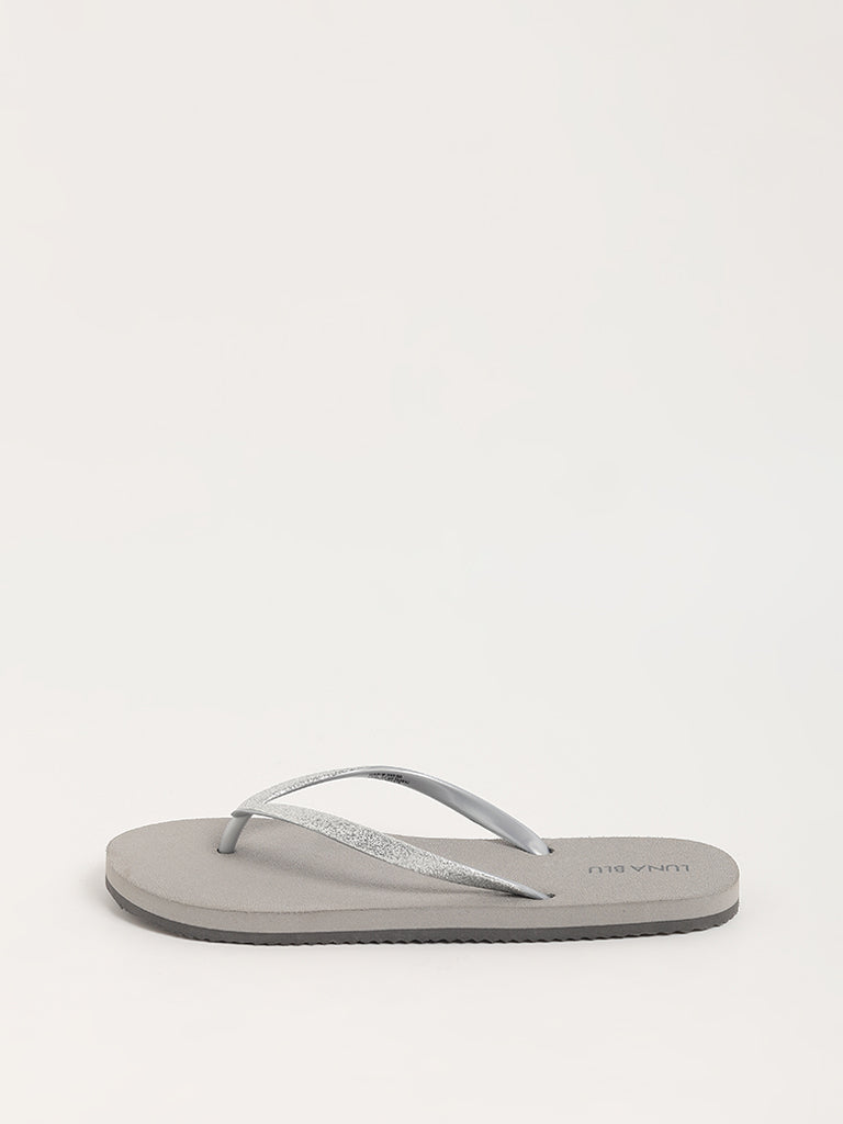 LUNA BLU Grey Glitter Flip-Flop