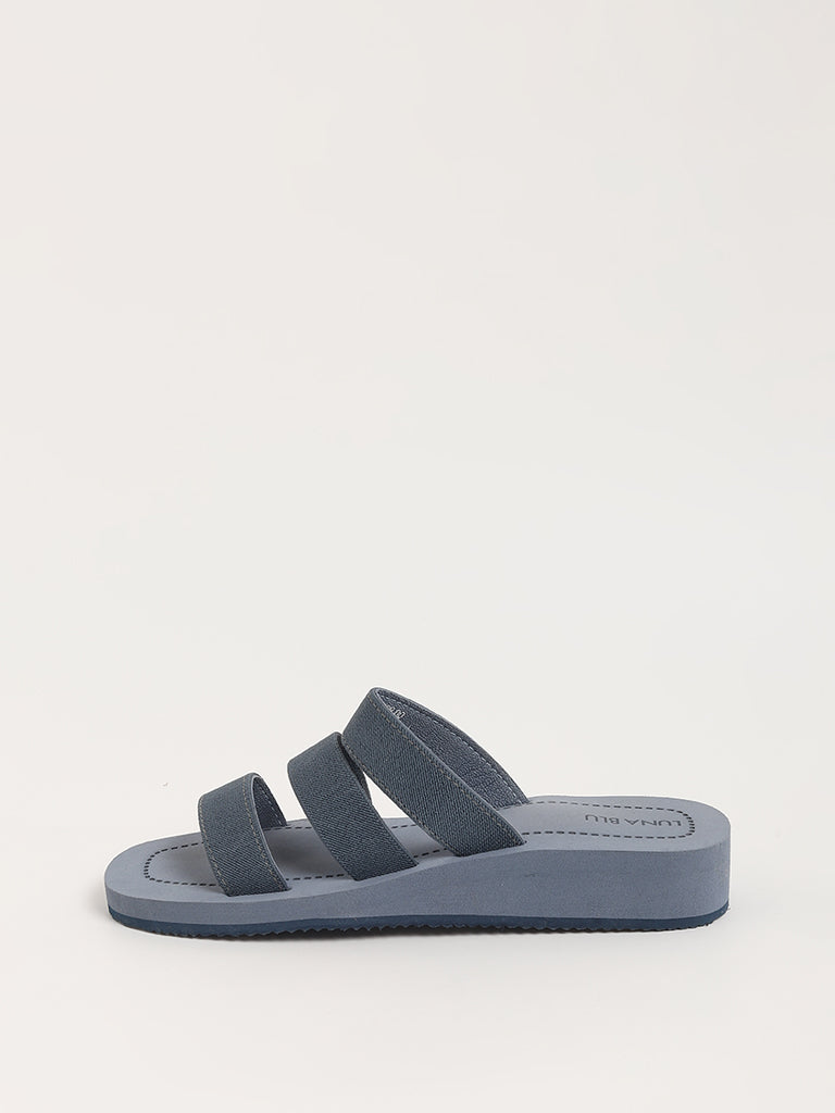 LUNA BLU Blue Strappy Sandals