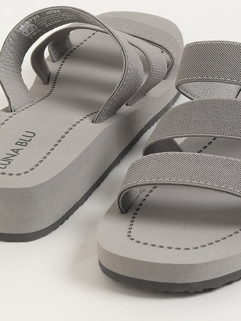 LUNA BLU Grey Three Strap Sandals