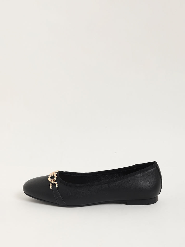 LUNA BLU Black Embellished Ballerina