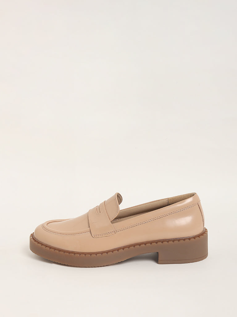 LUNA BLU Light Beige Gloss Loafers