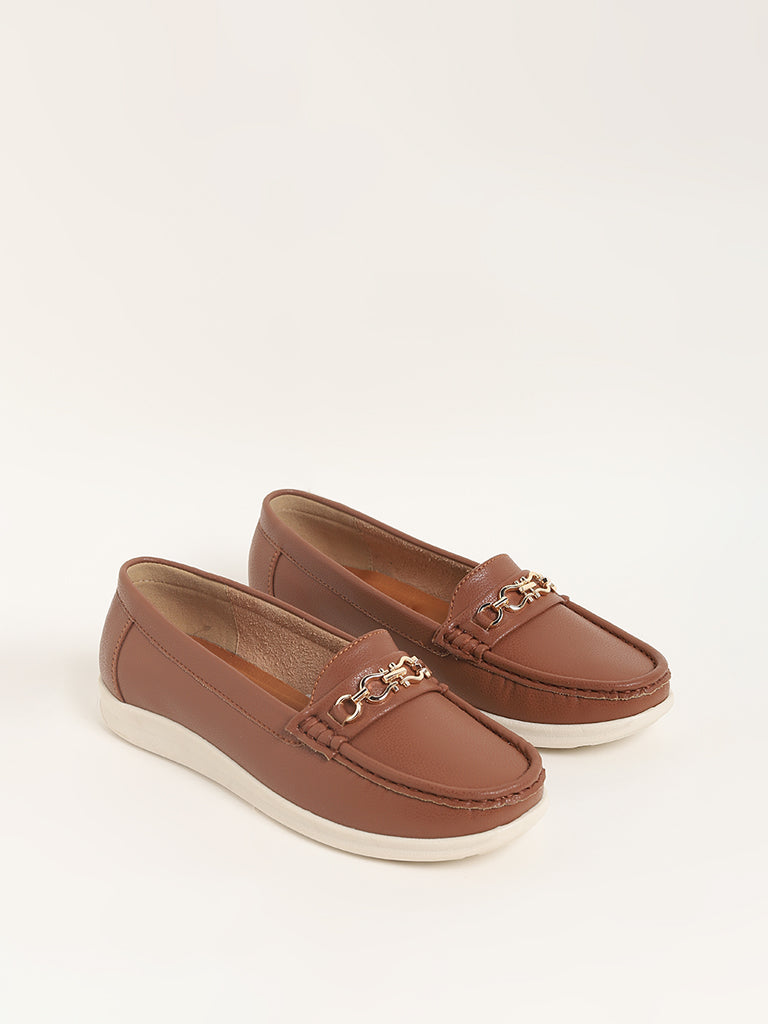 LUNA BLU Tan Loafers