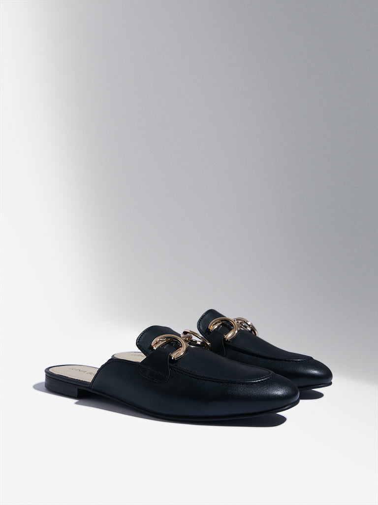 LUNA BLU Black Trim Mules