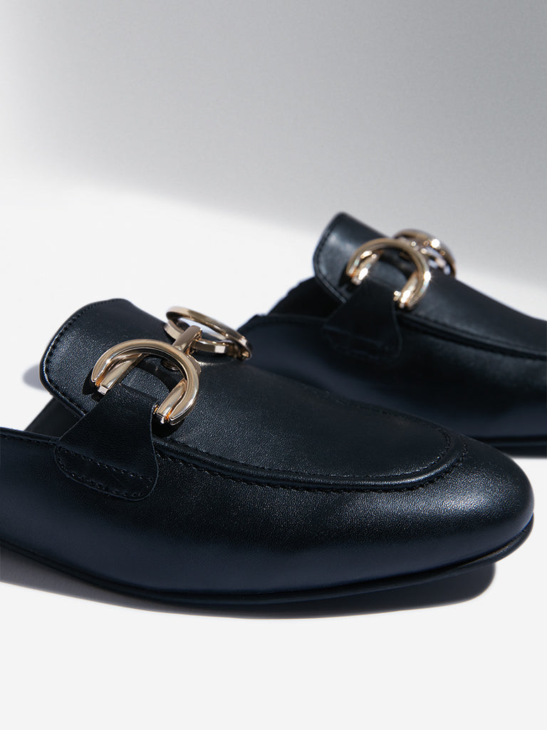 LUNA BLU Black Trim Mules