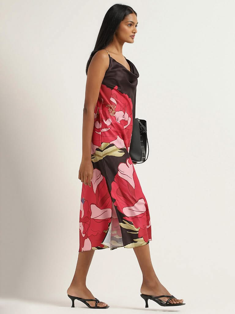 Wardrobe Black Bold Floral Slip Dress