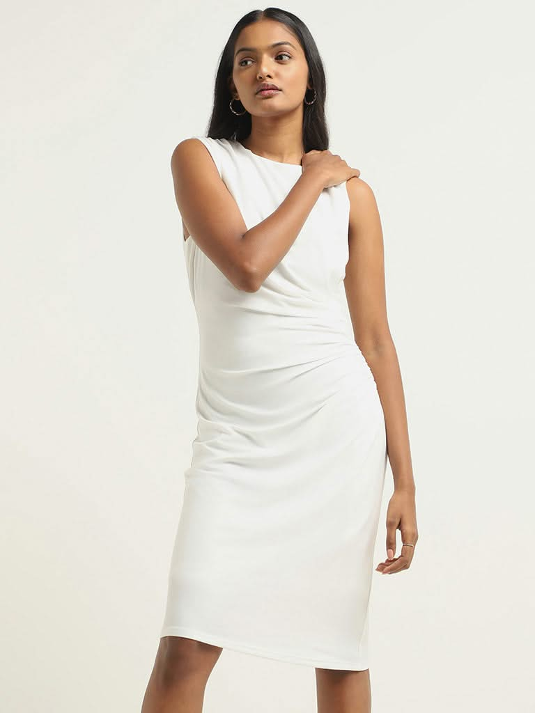 Wardrobe White Sleek A-Line Dress