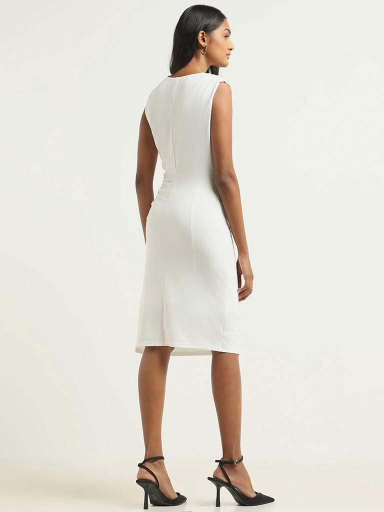 Wardrobe White Sleek A-Line Dress