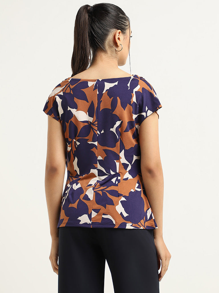 Wardrobe Navy Printed Top