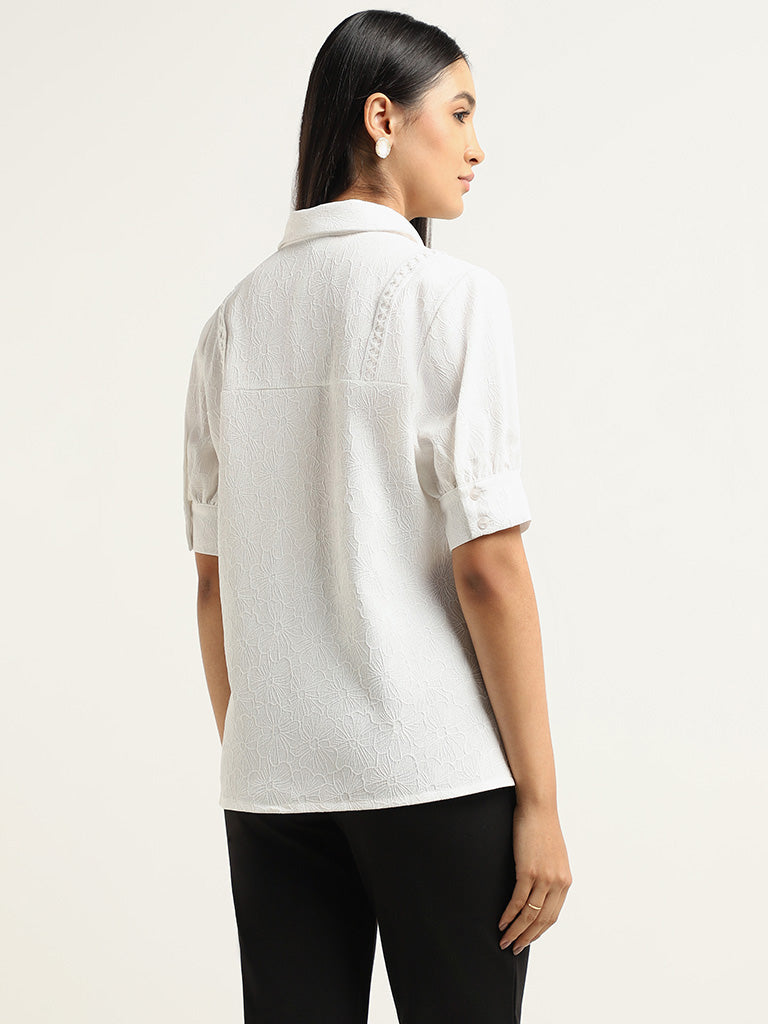 Wardrobe White Textured Shirt