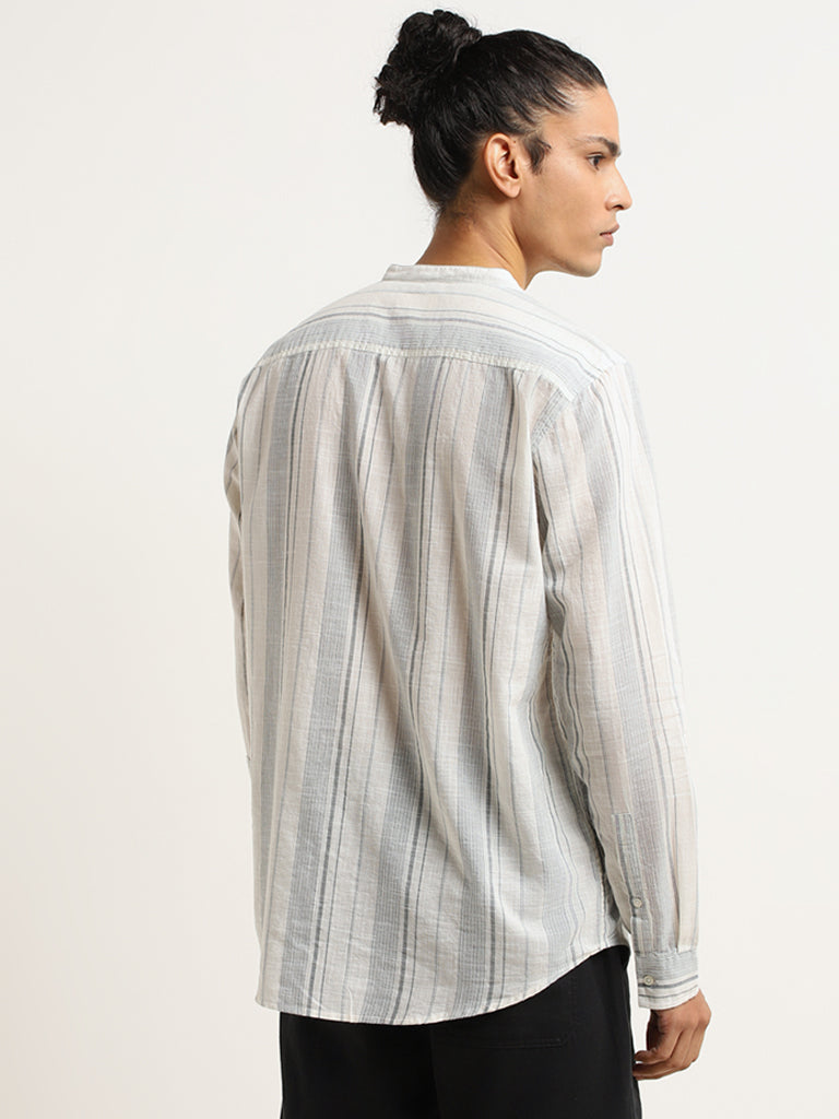 ETA Off-White Striped Cotton Resort Fit Shirt