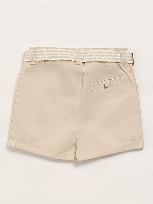 HOP Baby Beige Shorts with Belt