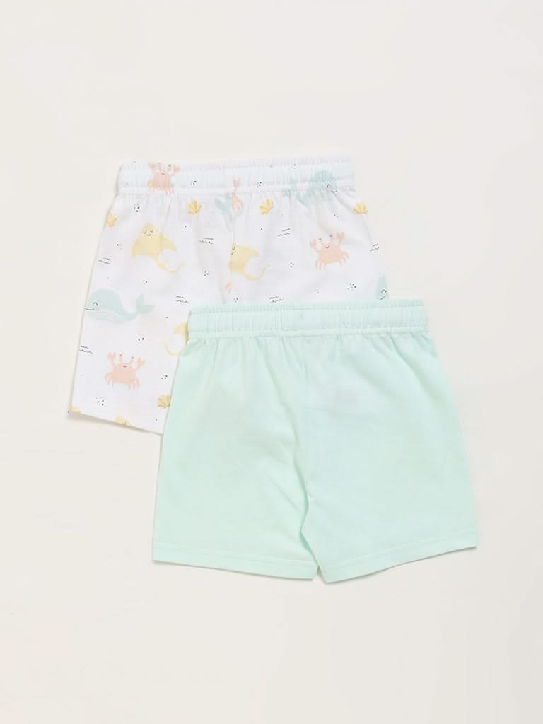 HOP Baby Multicolor Printed Shorts - Pack of 2