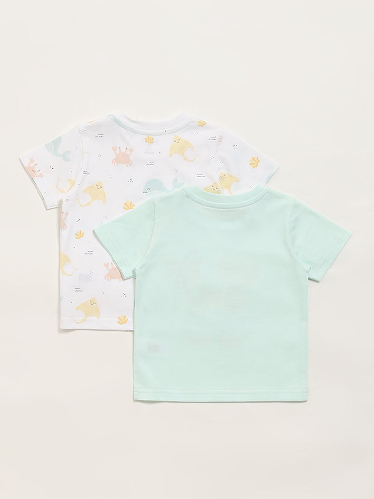 HOP Baby Multicolor Printed T-Shirt - Pack of 2