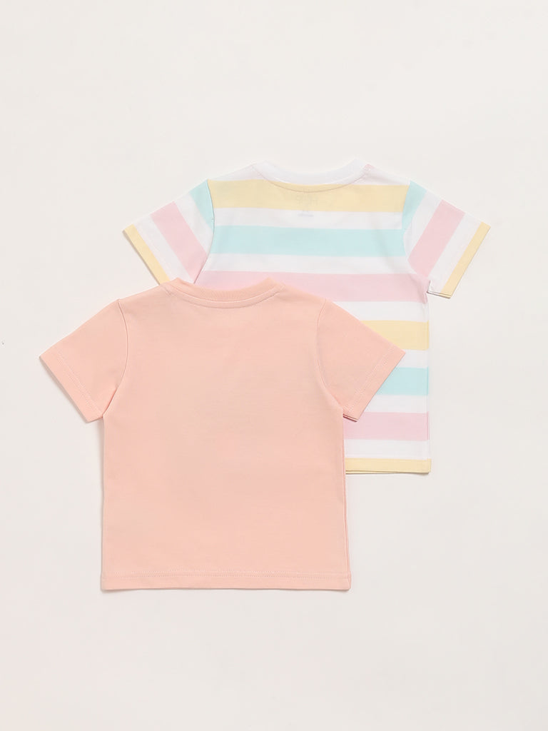 HOP Baby Multicolour Printed T-Shirt - Pack of 2