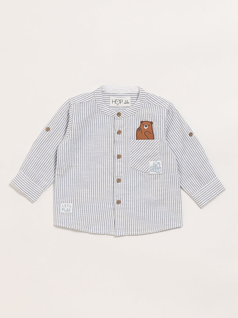 HOP Baby White Striped Shirt