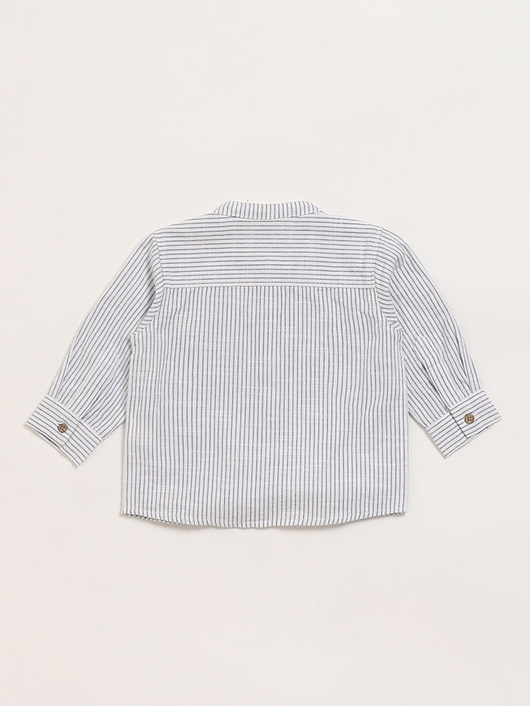 HOP Baby White Striped Shirt