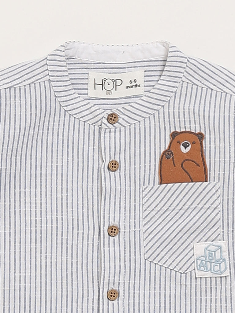 HOP Baby White Striped Shirt