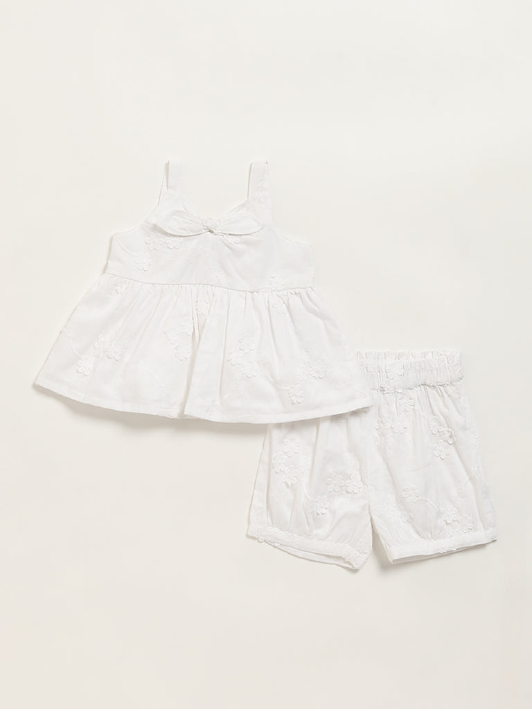 HOP Baby White Top with Shorts