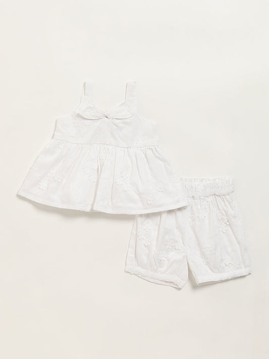 HOP Baby White Top with Shorts