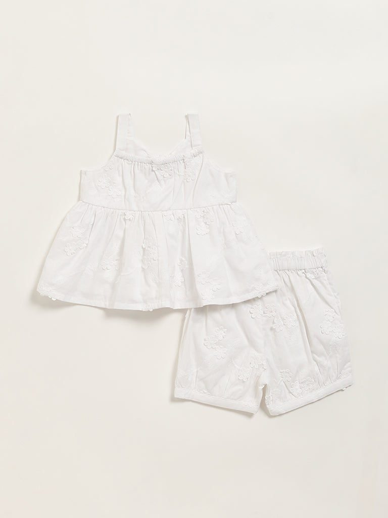 HOP Baby White Top with Shorts