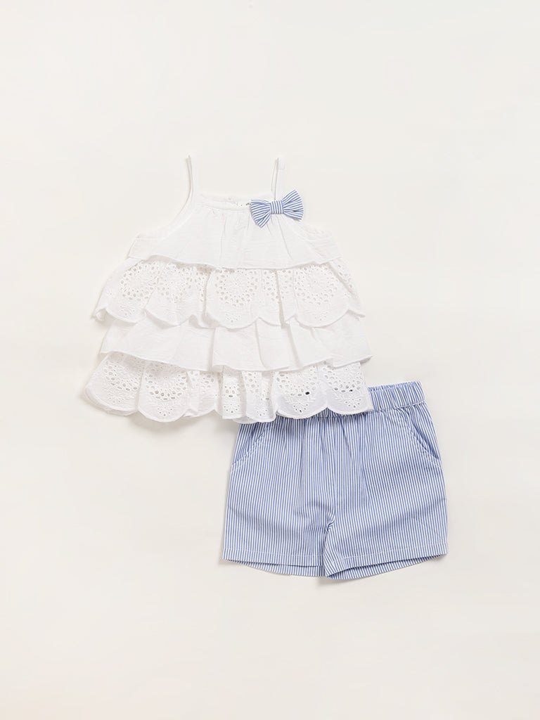 HOP Baby White Top with Shorts