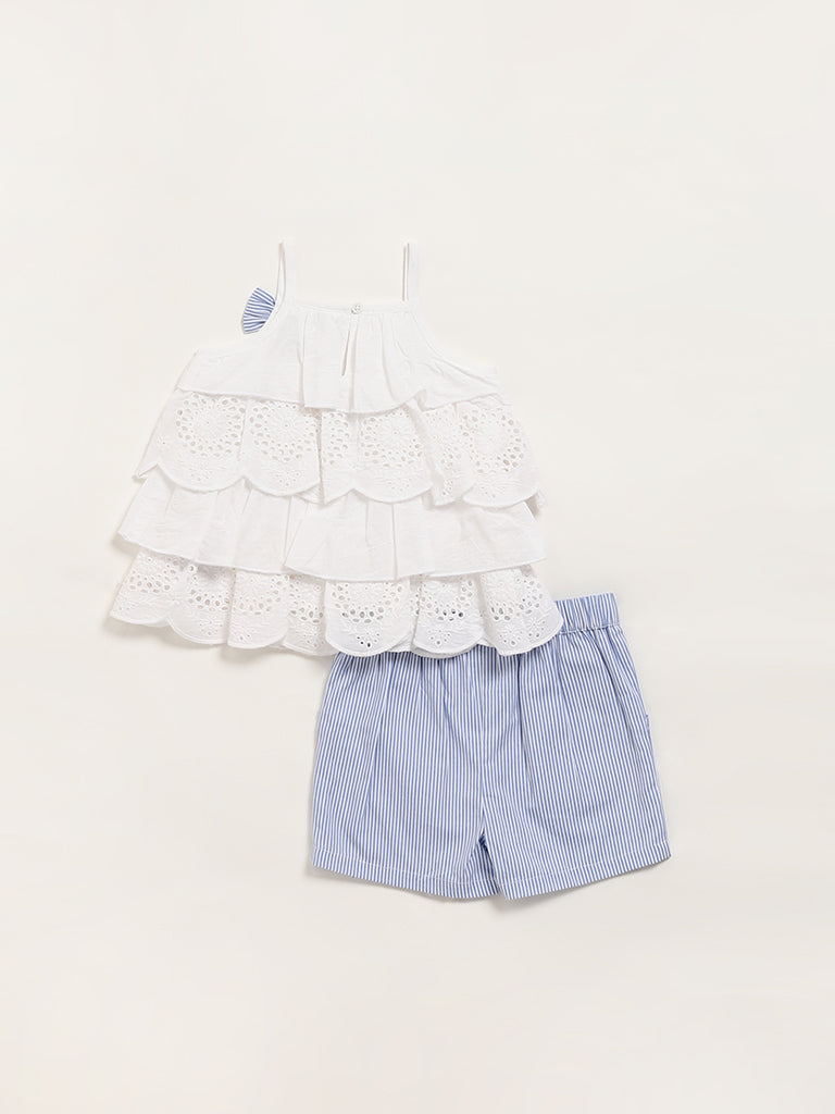 HOP Baby White Top with Shorts