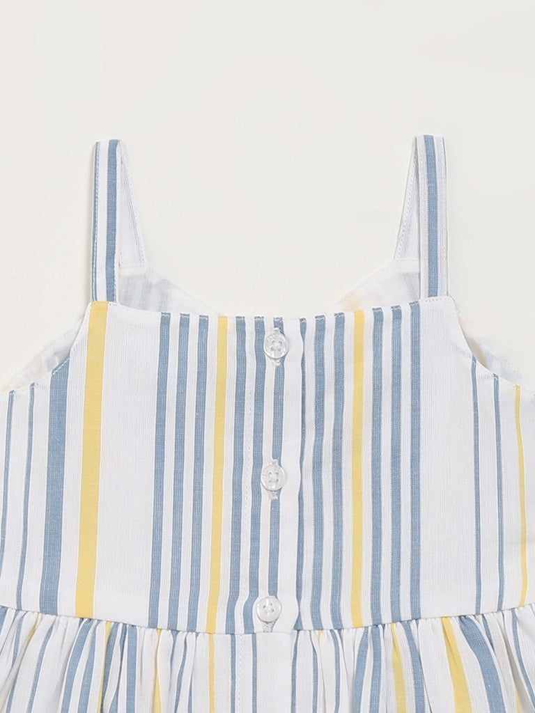 HOP Baby White Striped Dress