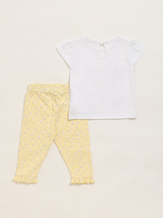 HOP Baby White T-Shirt & Pants Set