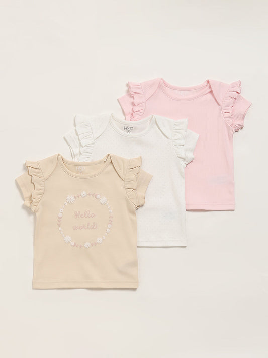 HOP Baby Off-White Top - Pack of 3