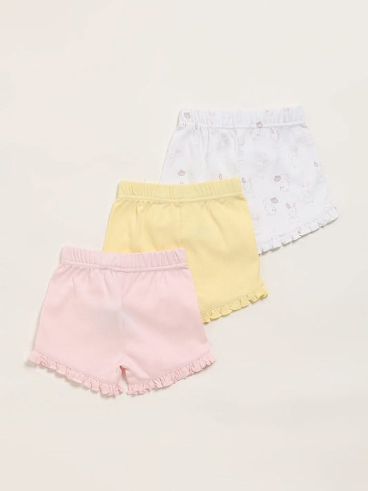 HOP Baby Multicolor Printed Assorted Shorts - Pack of 3