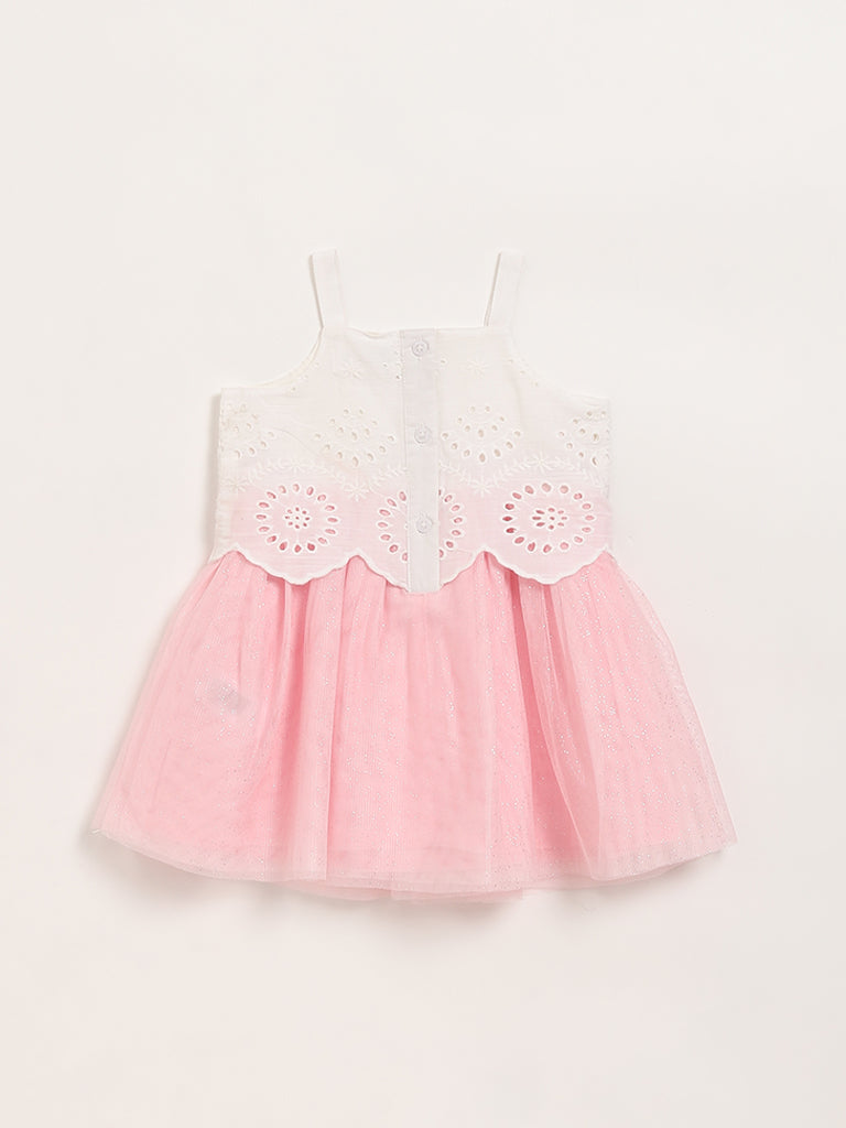 HOP Baby Pink Netted Dress