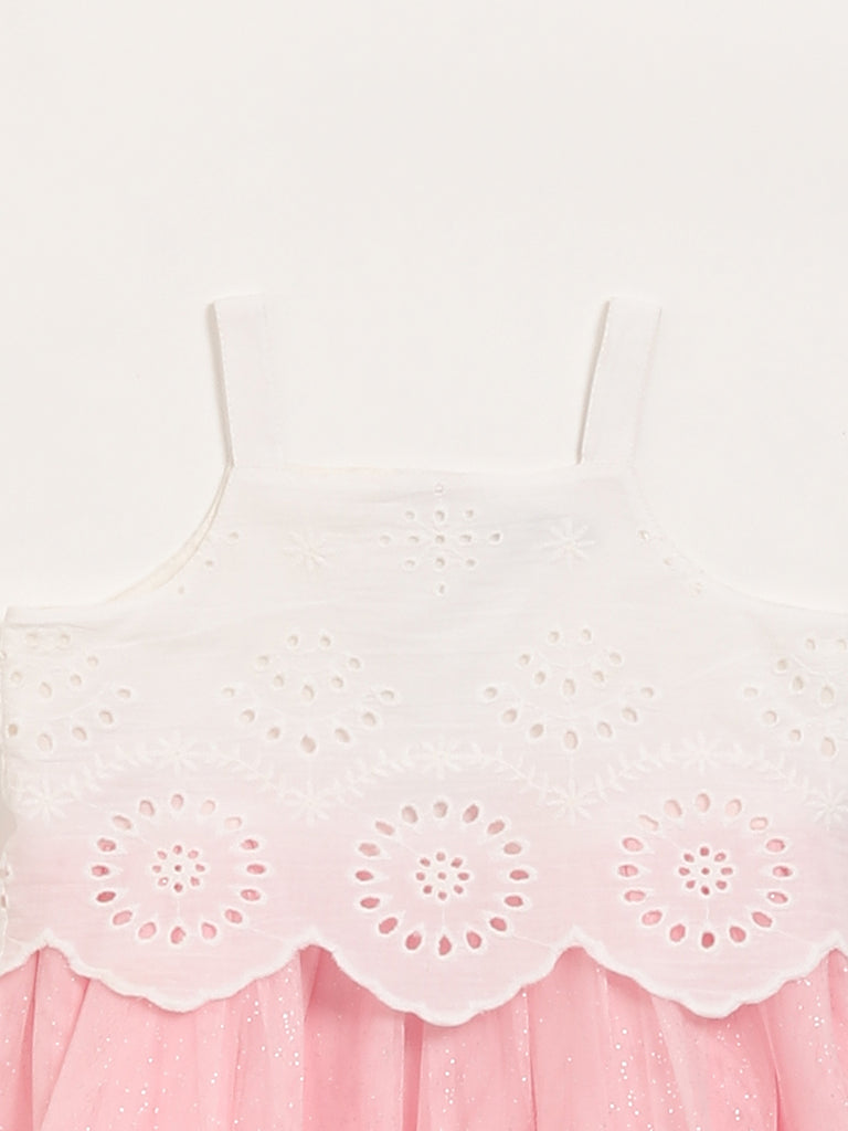 HOP Baby Pink Netted Dress