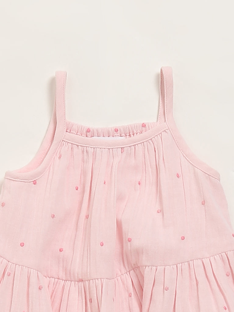 HOP Baby Blush Pink Flared Dress with Headband