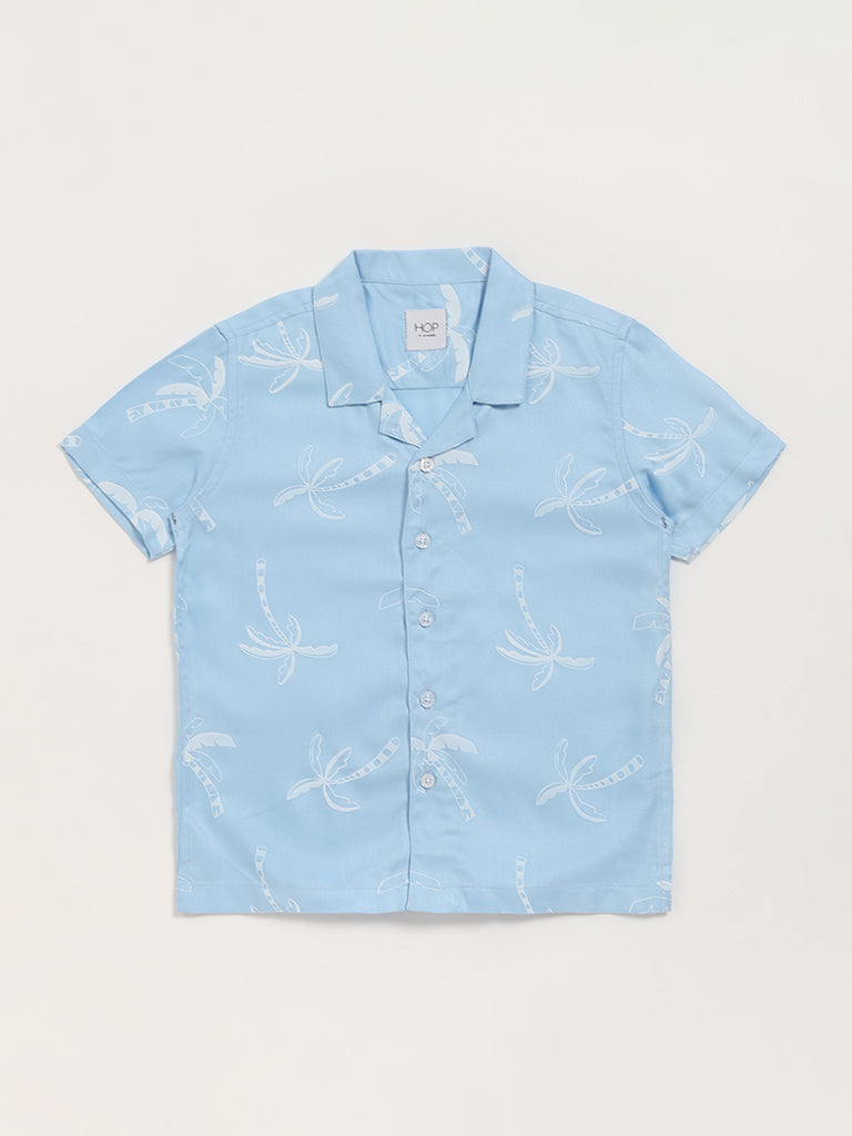 HOP Kids Blue Printed Shirt