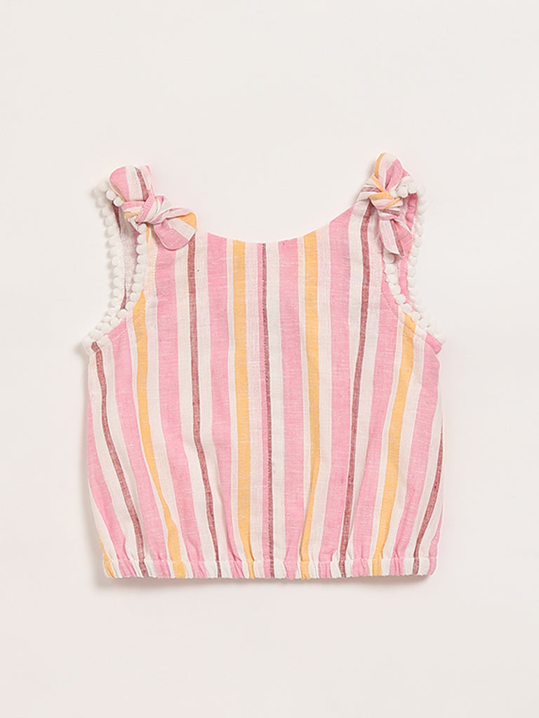 HOP Kids Pink Striped Top