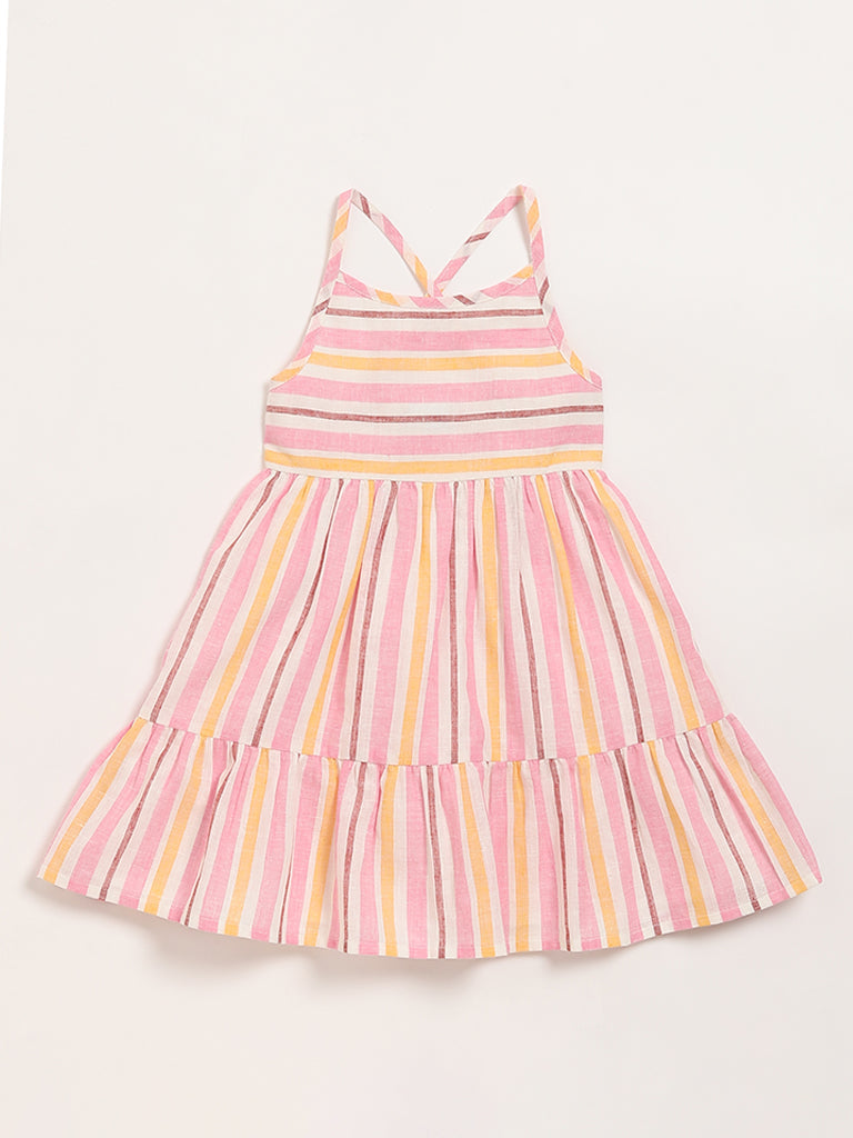 HOP Kids Pink Striped Dress