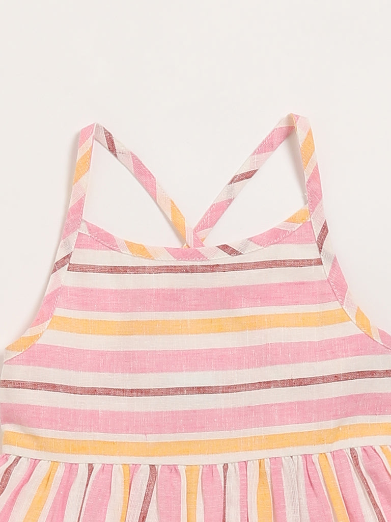 HOP Kids Pink Striped Dress