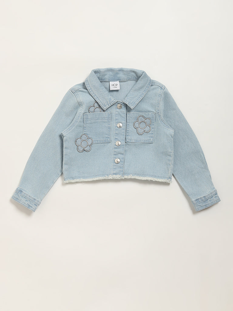 HOP Kids Blue Crop Denim Jacket