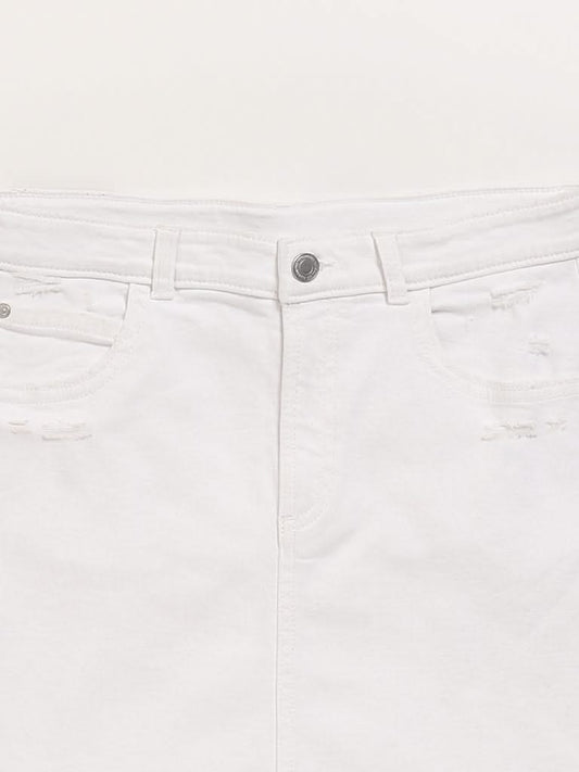 Y&F Kids White Denim Skirt