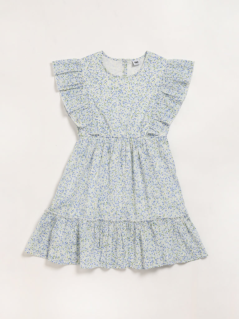 Y&F Kids Blue Tiered Dress