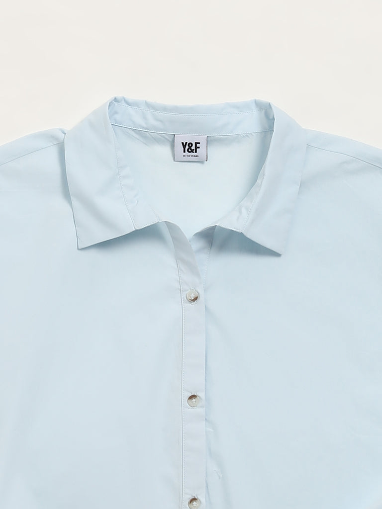 Y&F Kids Blue Crop Shirt