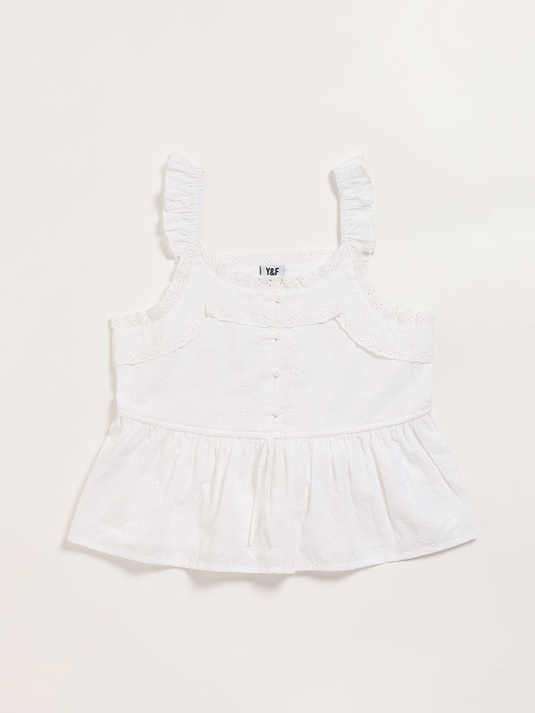 Y&F Kids White Strappy Top