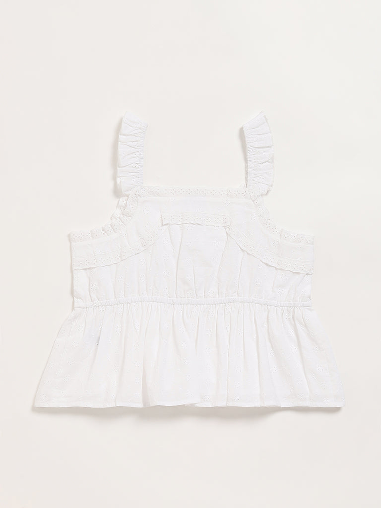 Y&F Kids White Strappy Top