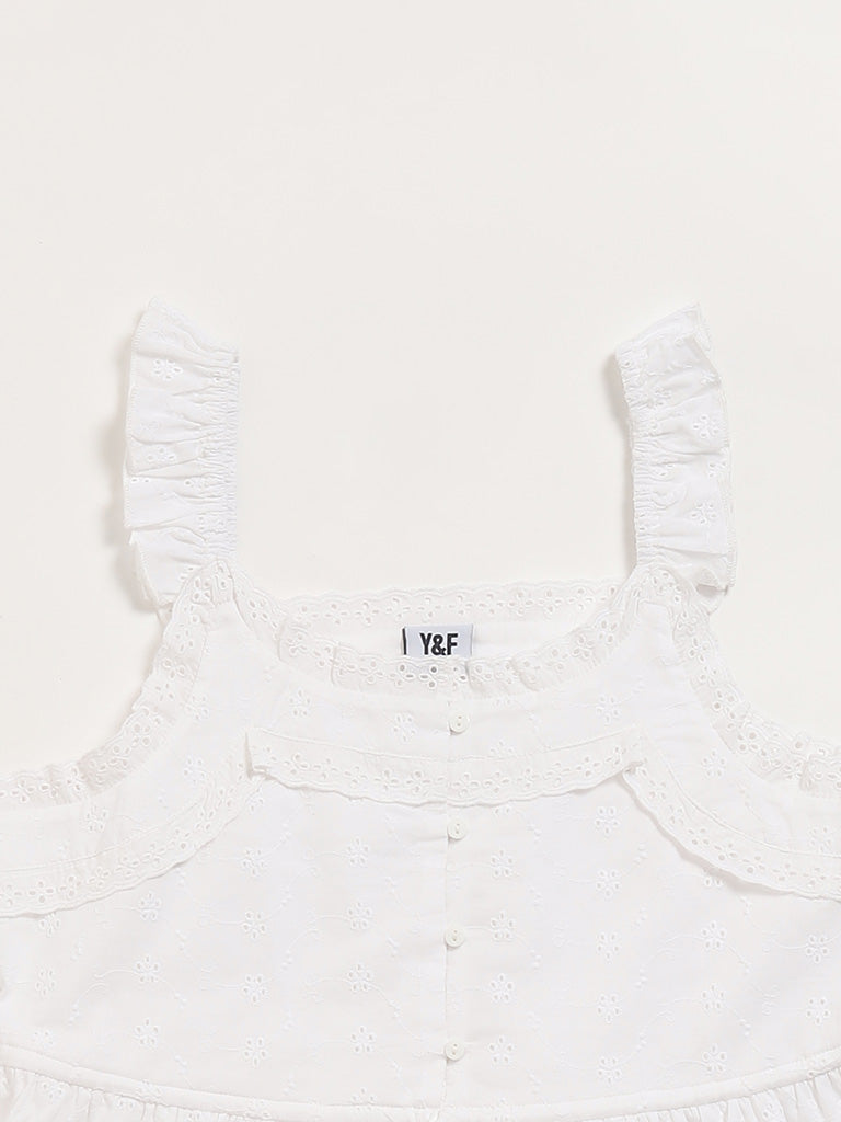 Y&F Kids White Strappy Top